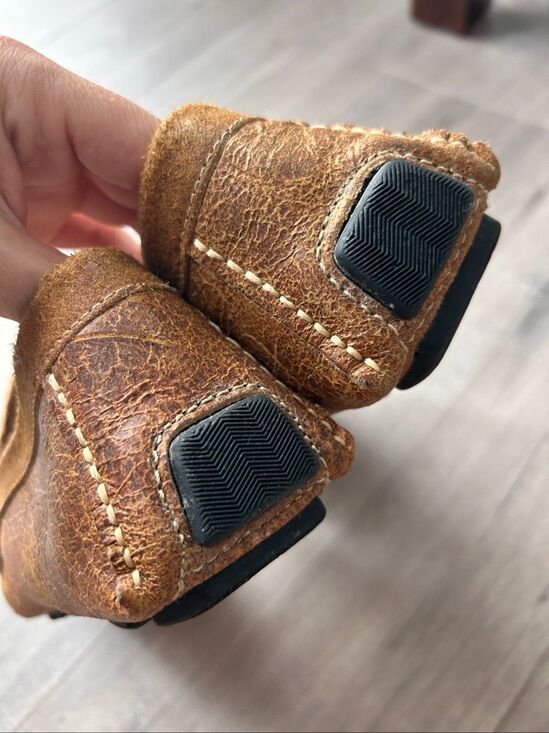 Men’s loafers rare size 10.5 with leopard print accent brown made in Brazil leat
